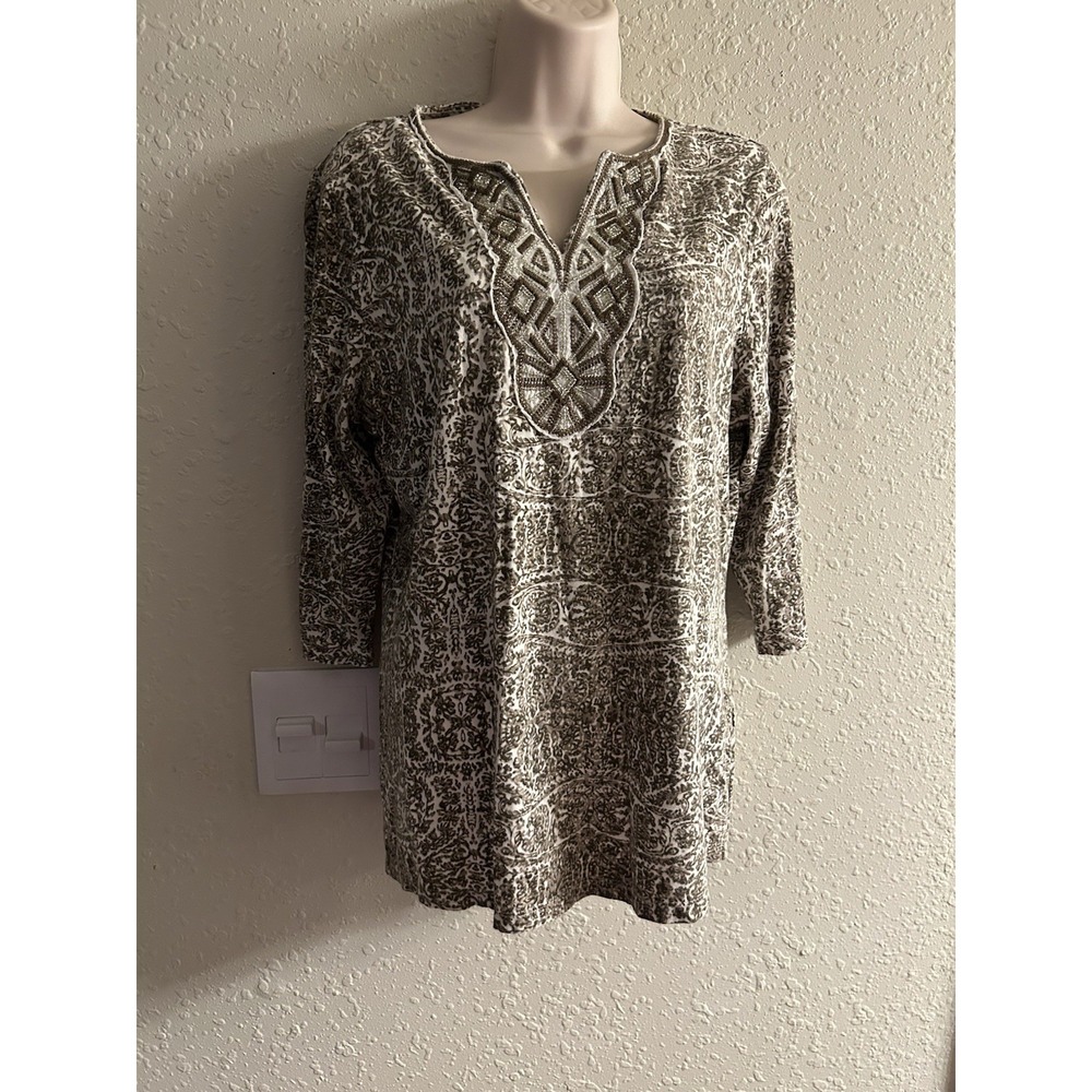 Large Cold Water Creek Bead Embellished Top #55*8